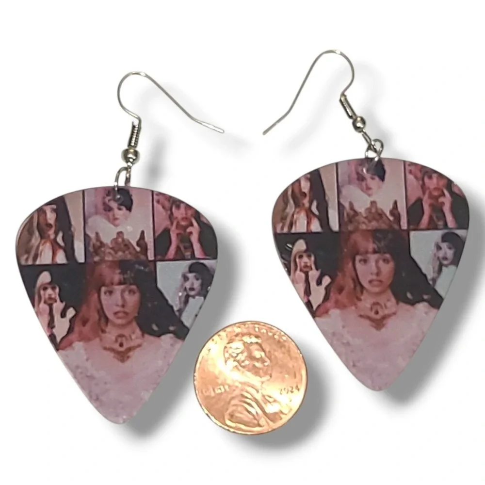 Melanie Martinez Guitar Pick Dangle Earrings Fan Art Pop Singer